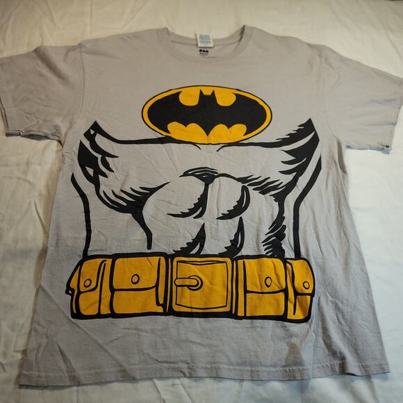 DC Batman Short Sleeve Graphic Crew Neck T Shirt Mens Size Large L Gray - Picture 2 of 10